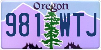 OR license plate 981WTJ