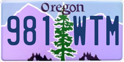 OR license plate 981WTM