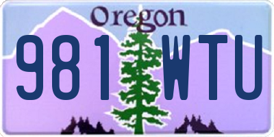 OR license plate 981WTU