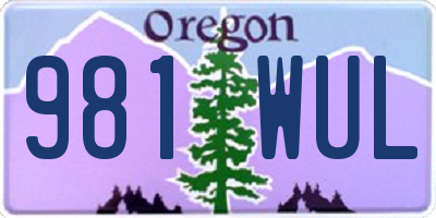 OR license plate 981WUL