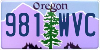 OR license plate 981WVC