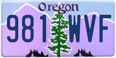 OR license plate 981WVF