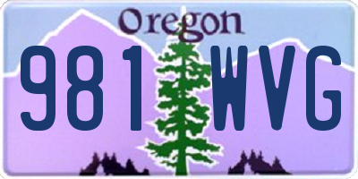 OR license plate 981WVG