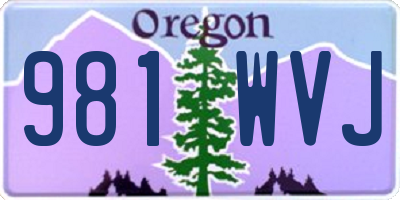 OR license plate 981WVJ