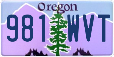 OR license plate 981WVT