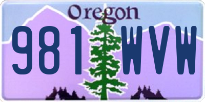 OR license plate 981WVW