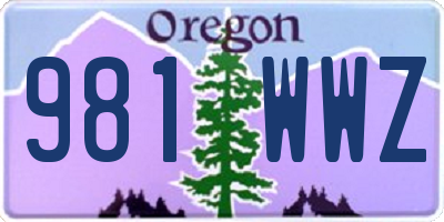 OR license plate 981WWZ