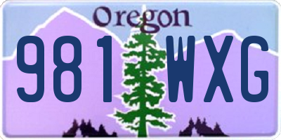 OR license plate 981WXG