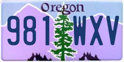 OR license plate 981WXV