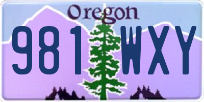 OR license plate 981WXY