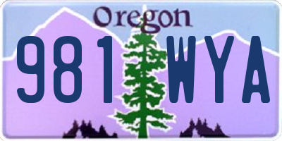 OR license plate 981WYA