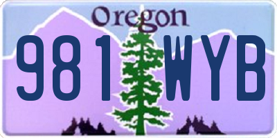 OR license plate 981WYB