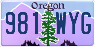 OR license plate 981WYG