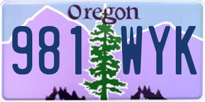 OR license plate 981WYK