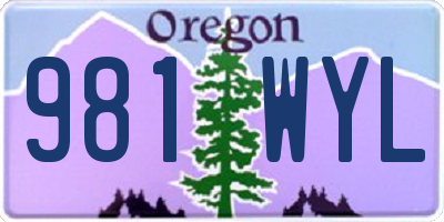 OR license plate 981WYL