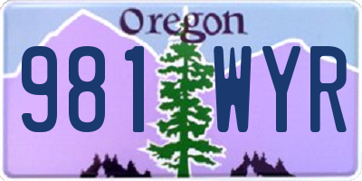 OR license plate 981WYR