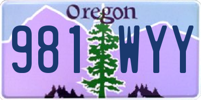 OR license plate 981WYY