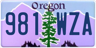 OR license plate 981WZA