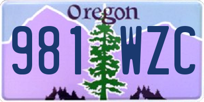 OR license plate 981WZC