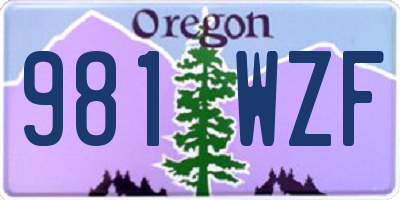 OR license plate 981WZF