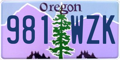 OR license plate 981WZK