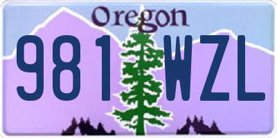 OR license plate 981WZL
