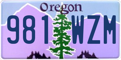 OR license plate 981WZM