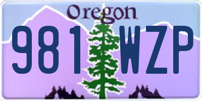OR license plate 981WZP