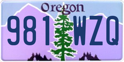 OR license plate 981WZQ