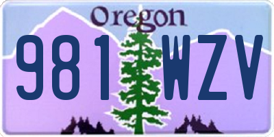 OR license plate 981WZV