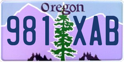 OR license plate 981XAB