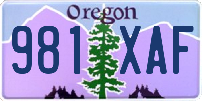 OR license plate 981XAF