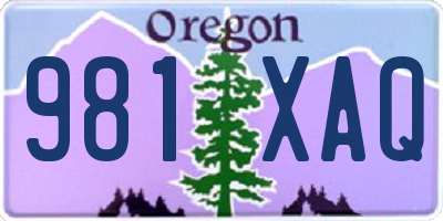 OR license plate 981XAQ