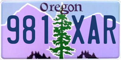 OR license plate 981XAR