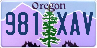 OR license plate 981XAV