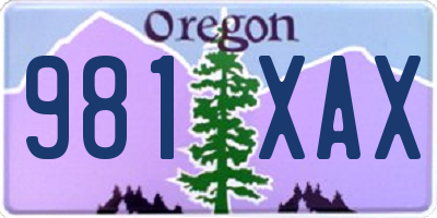 OR license plate 981XAX