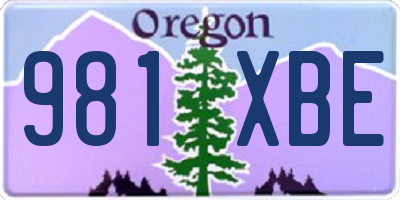 OR license plate 981XBE