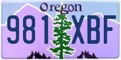 OR license plate 981XBF