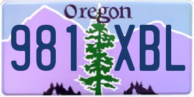 OR license plate 981XBL