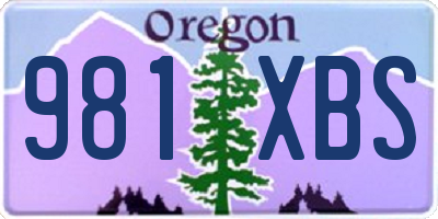 OR license plate 981XBS
