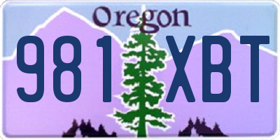 OR license plate 981XBT