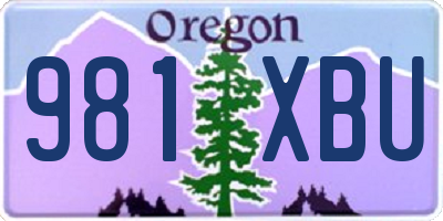 OR license plate 981XBU
