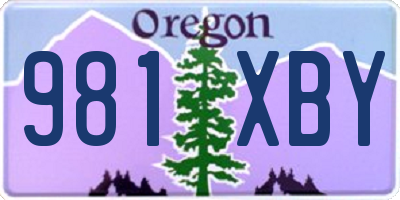 OR license plate 981XBY