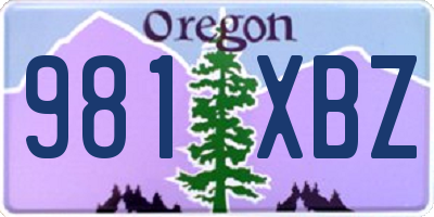 OR license plate 981XBZ