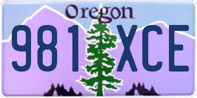 OR license plate 981XCE