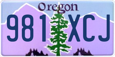 OR license plate 981XCJ