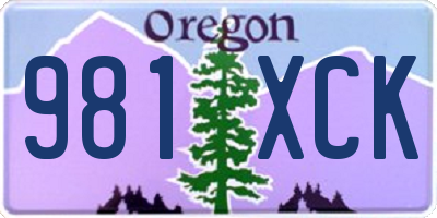 OR license plate 981XCK