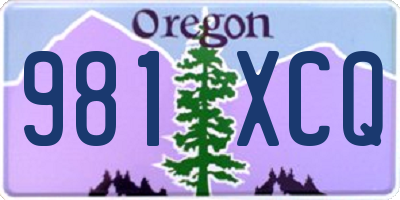 OR license plate 981XCQ