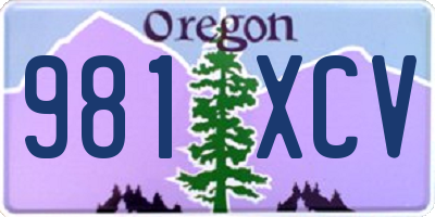 OR license plate 981XCV