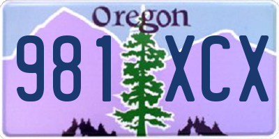 OR license plate 981XCX